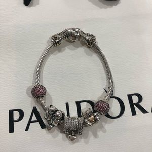 Authentic Pandora bracelet with charms